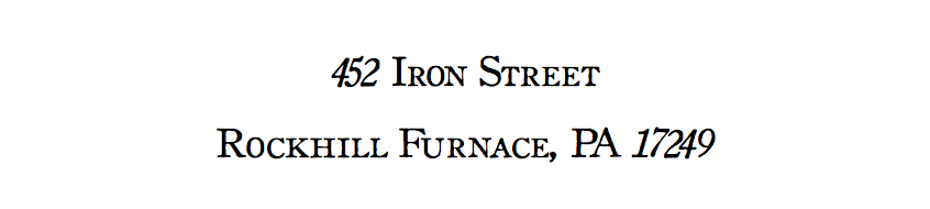 
452 Iron Street
Rockhill Furnace, PA 17249